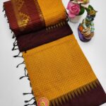 Checked Kalyani cotton saree/Lata Gadwal Paithani