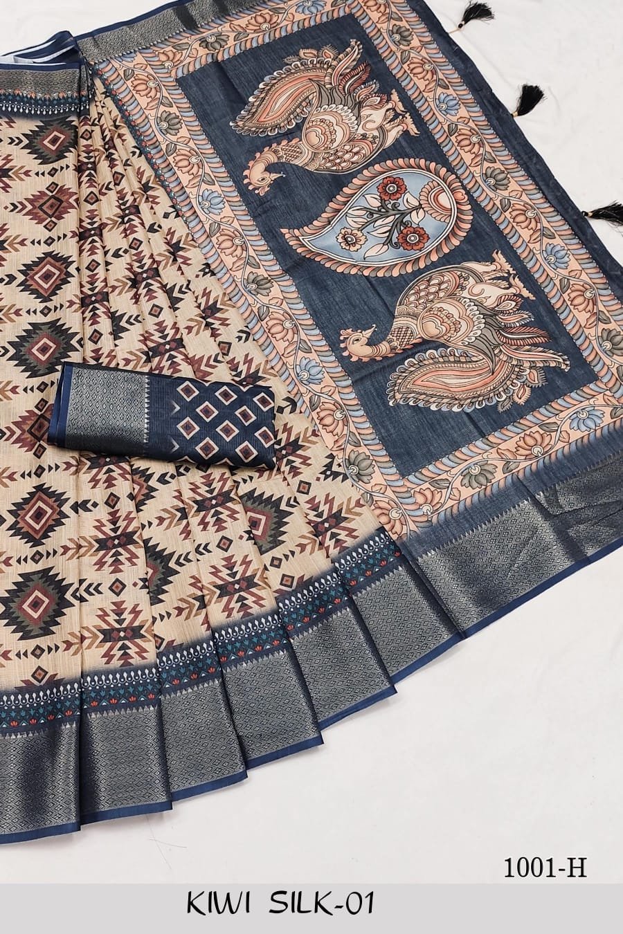 1005093738.jpg Premium Tissue Tussar Sarees - Image 1