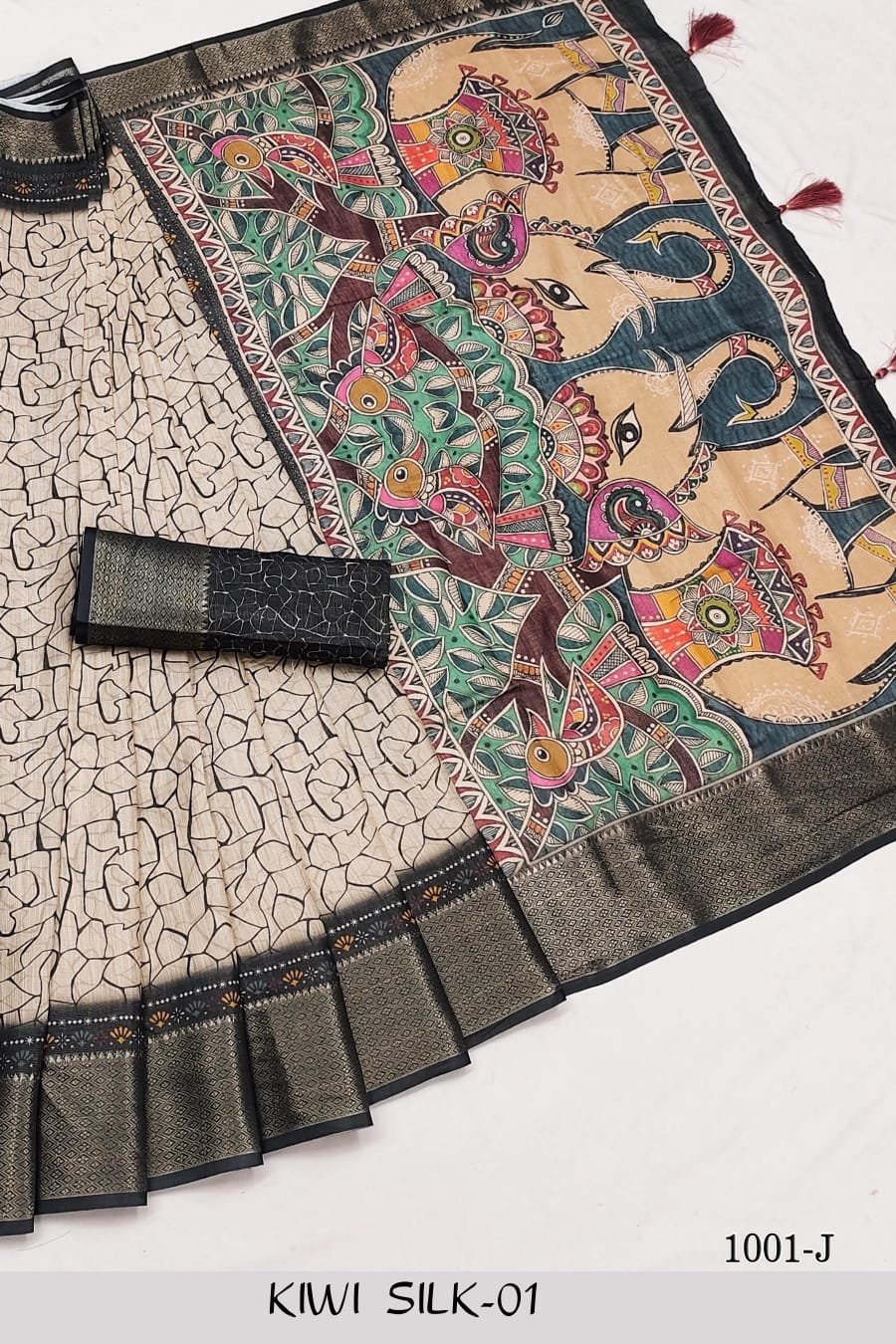 1005093739.jpg Premium Tissue Tussar Sarees - Image 1