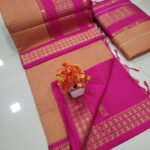 Checked Kalyani cotton saree/Lata Gadwal Paithani
