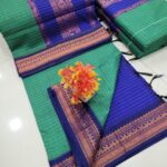 Checked Kalyani cotton saree/Lata Gadwal Paithani