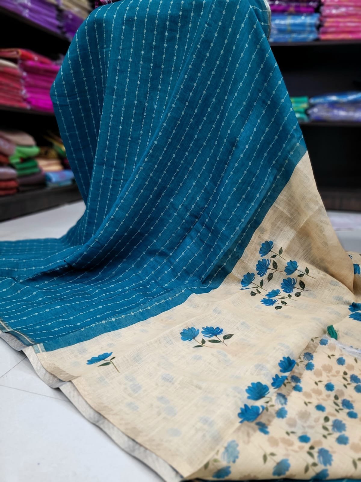 1005165868.jpg Linen Jute cotton sarees - Image 1