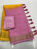 Elite Chinnon silk Saree with 2D Checks - Image 3