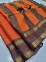 Premium Mysore Crepe Silk Sarees with Rettapetta border - Image 2