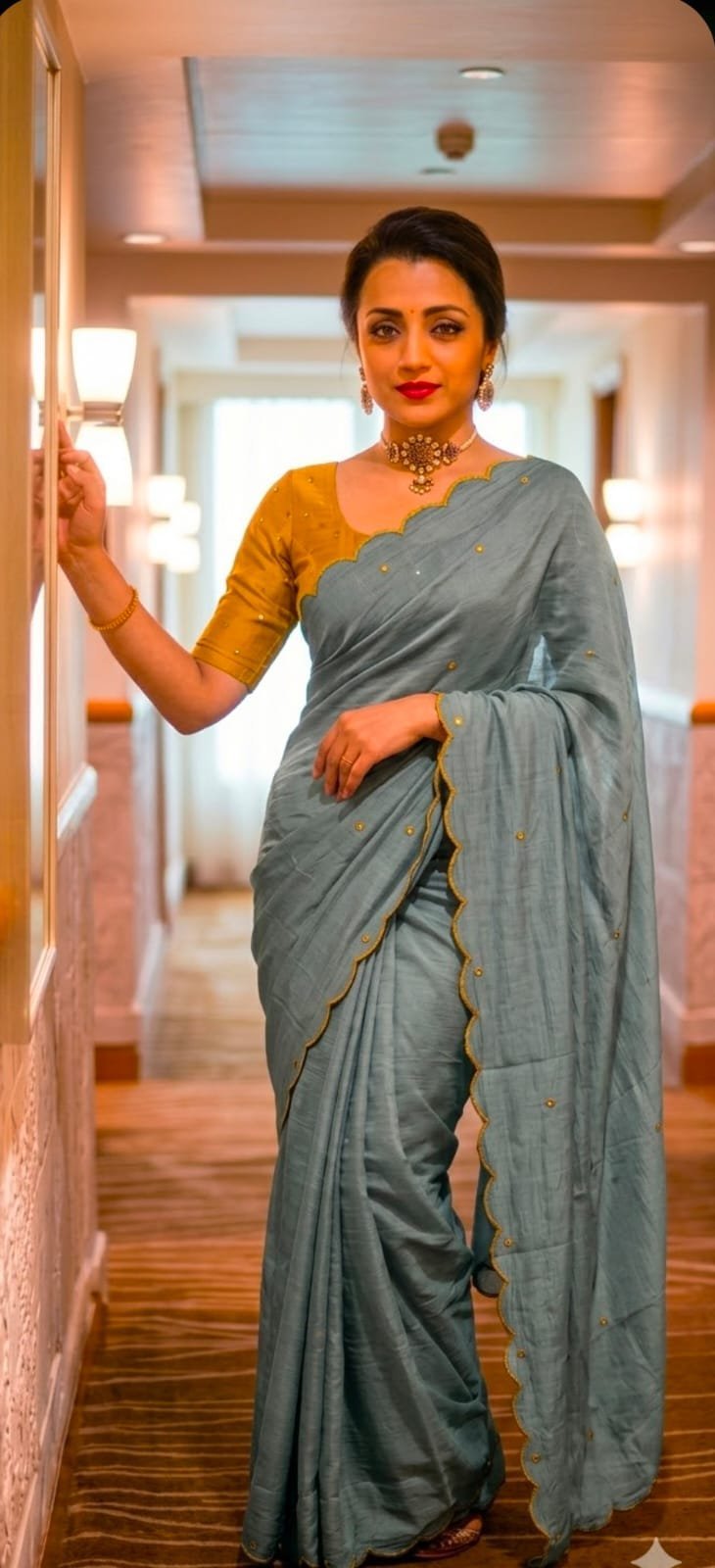 1005182677.jpg Rich Chinnon Viscose Designer Saree - Image 1