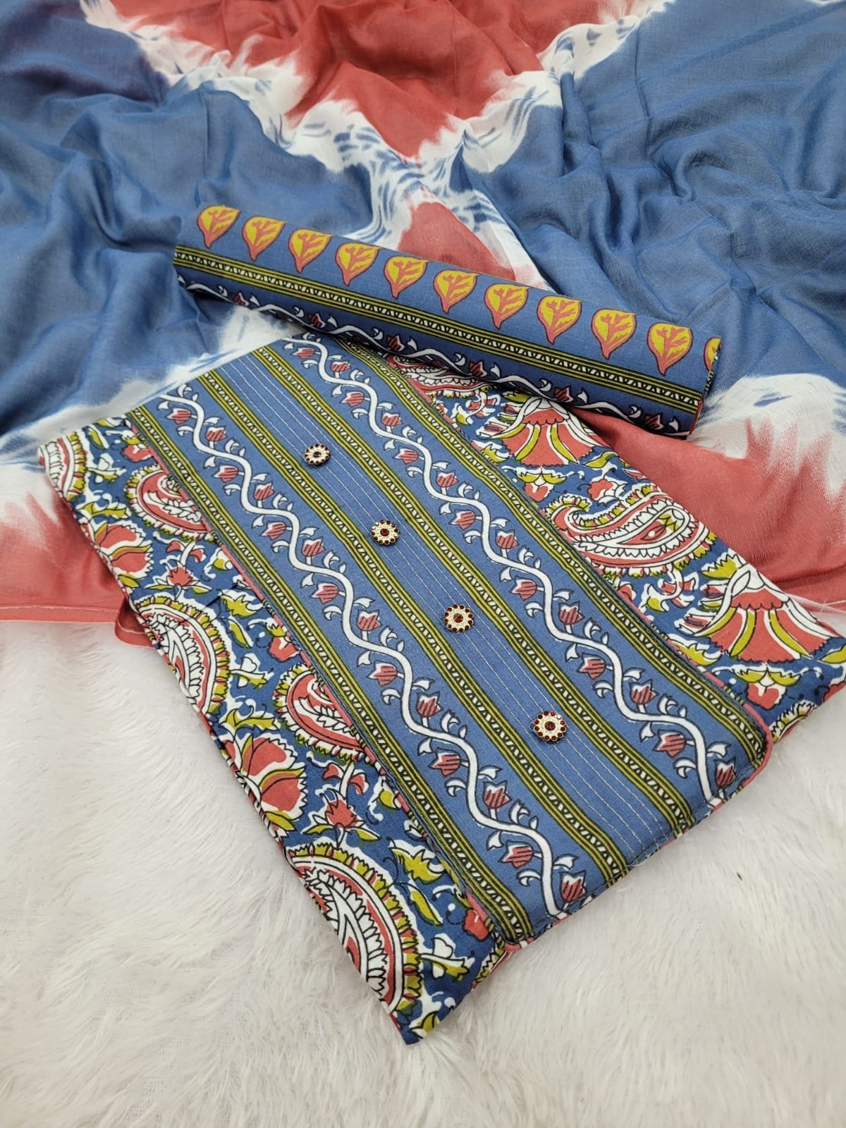 1005191545.jpg Branded Cotton Salwar Materials (Unstitched 3pcs) - Image 1