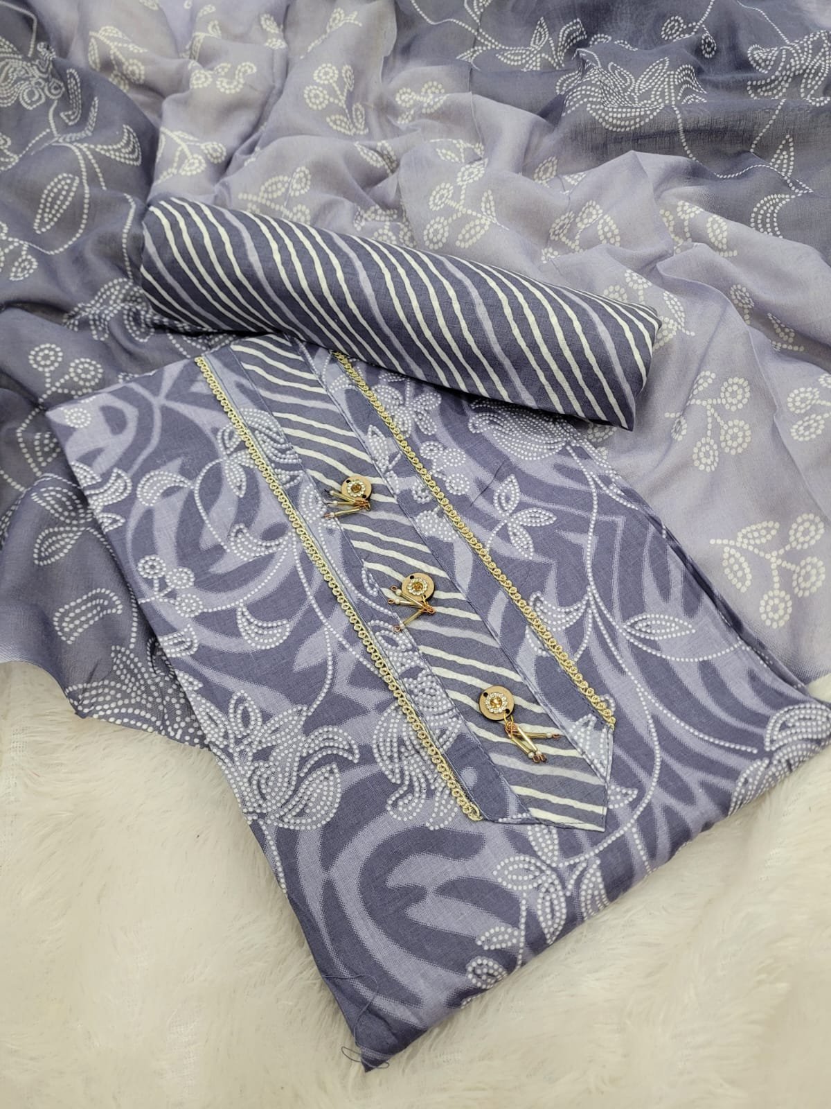 1005191556.jpg Branded Cotton Salwar Materials (Unstitched 3pcs) - Image 1