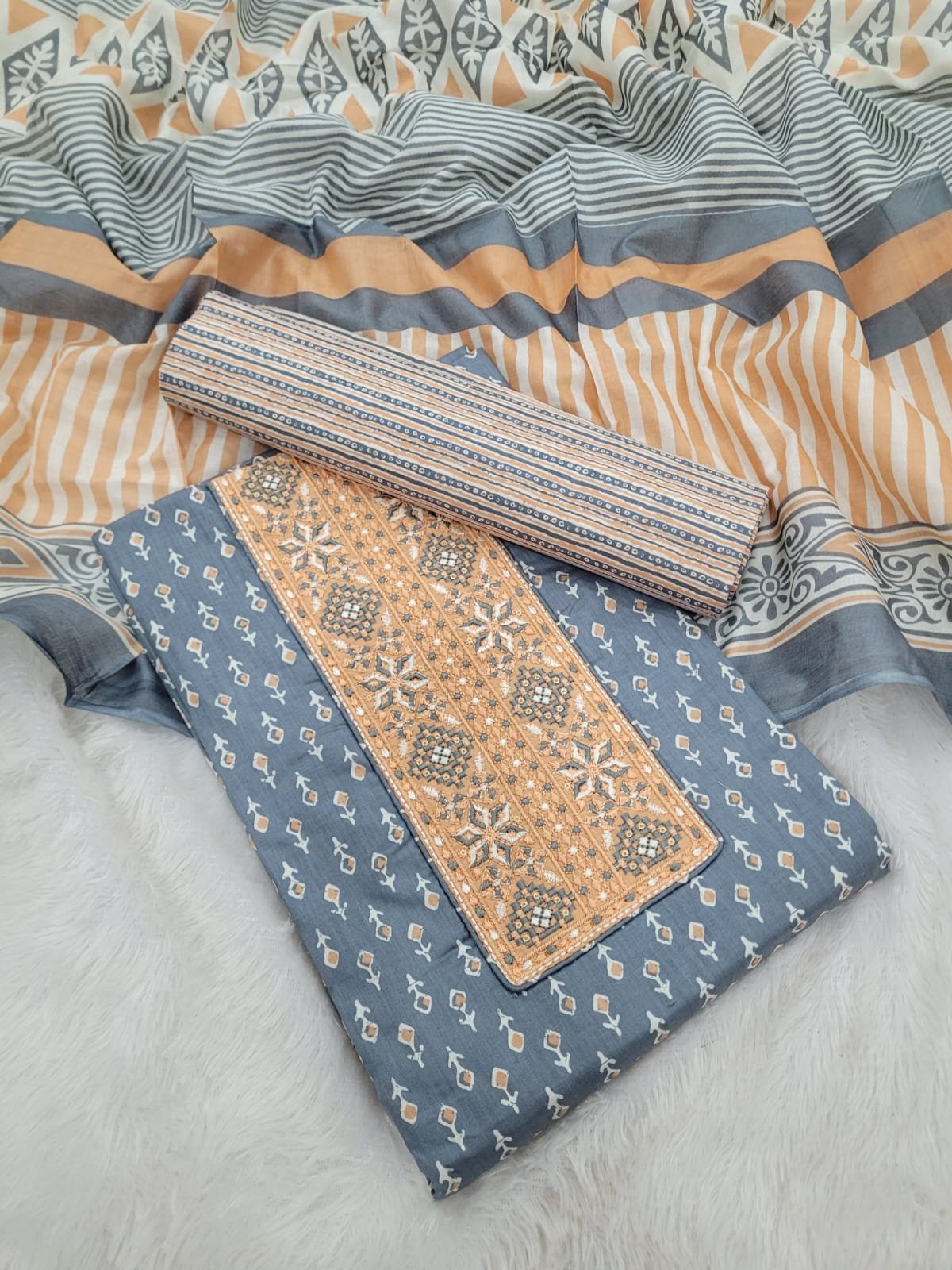 1005192181.jpg Branded Cotton Salwar Materials (Unstitched 3pcs) - Image 1