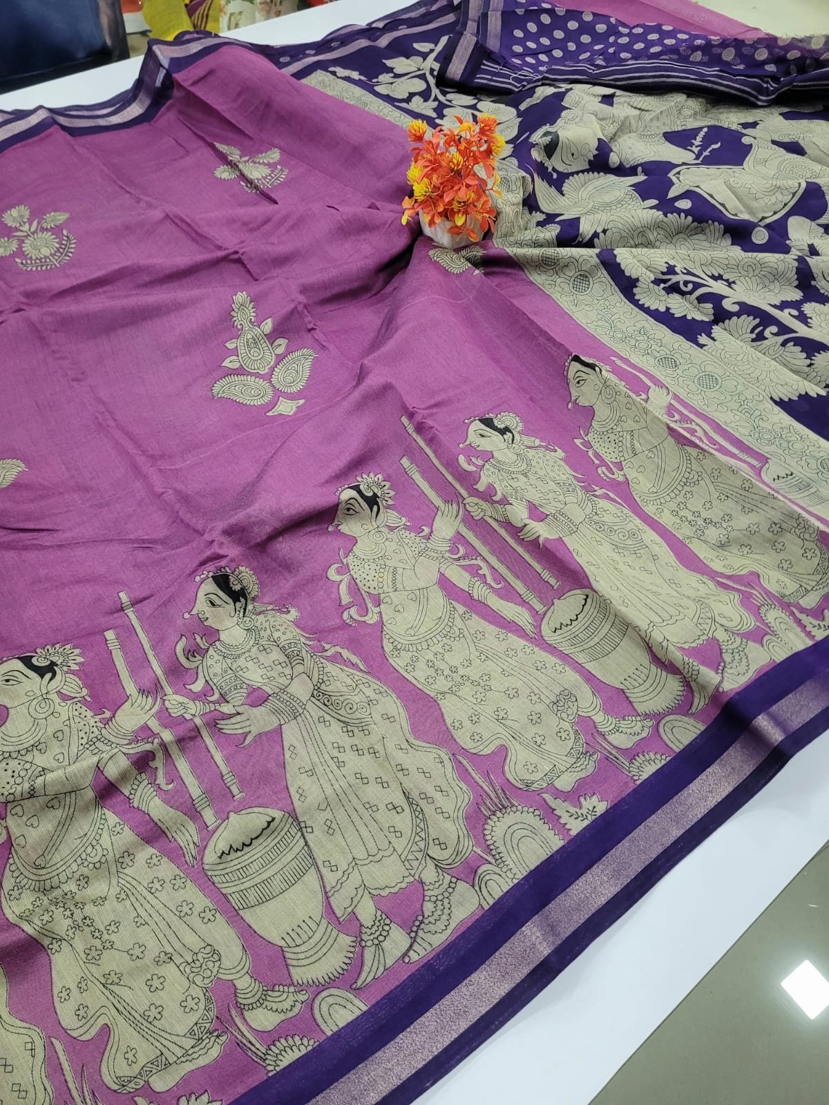 1005193690.jpg Premium Jodhpuri Cotton Sarees - Image 1