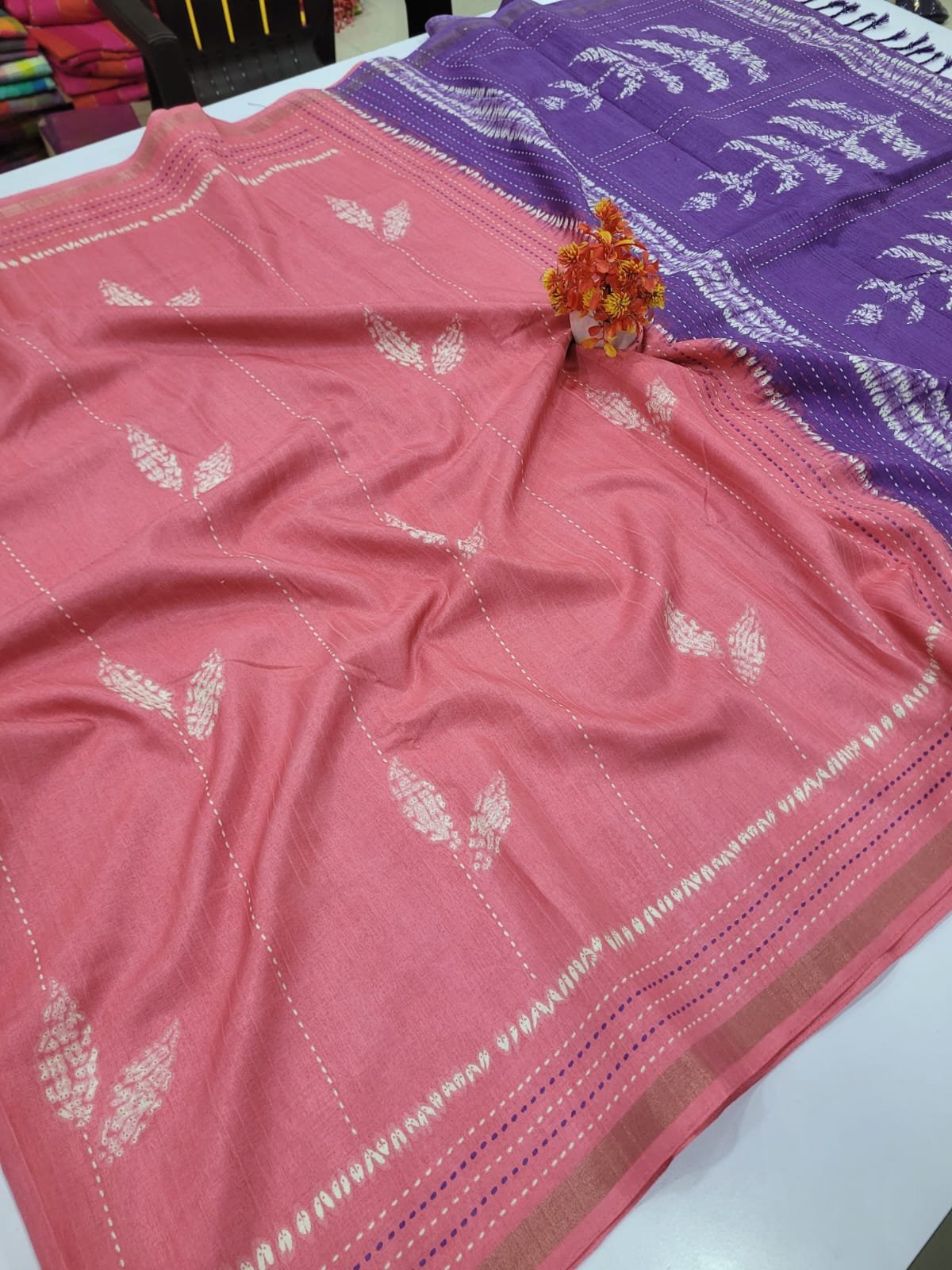 1005204037.jpg Ice Cream Tussar Silk Sarees - Image 1