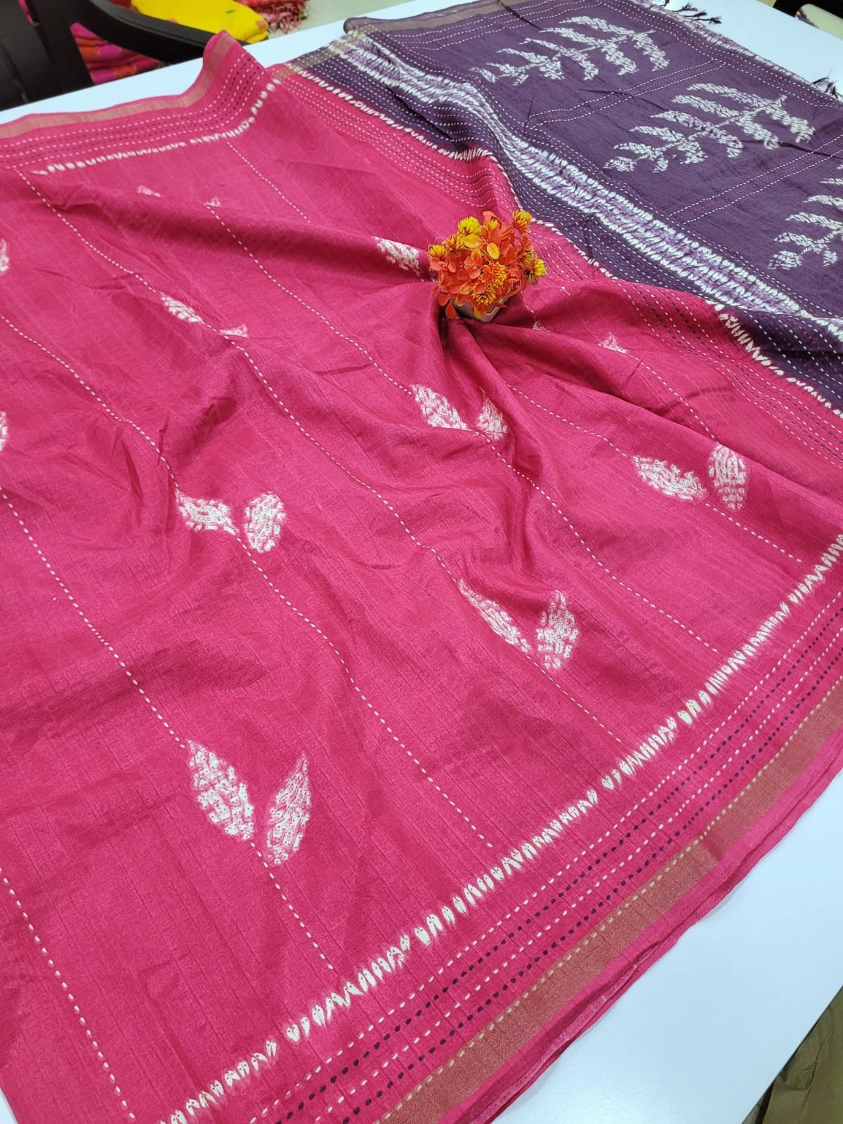 1005204043.jpg Ice Cream Tussar Silk Sarees - Image 1