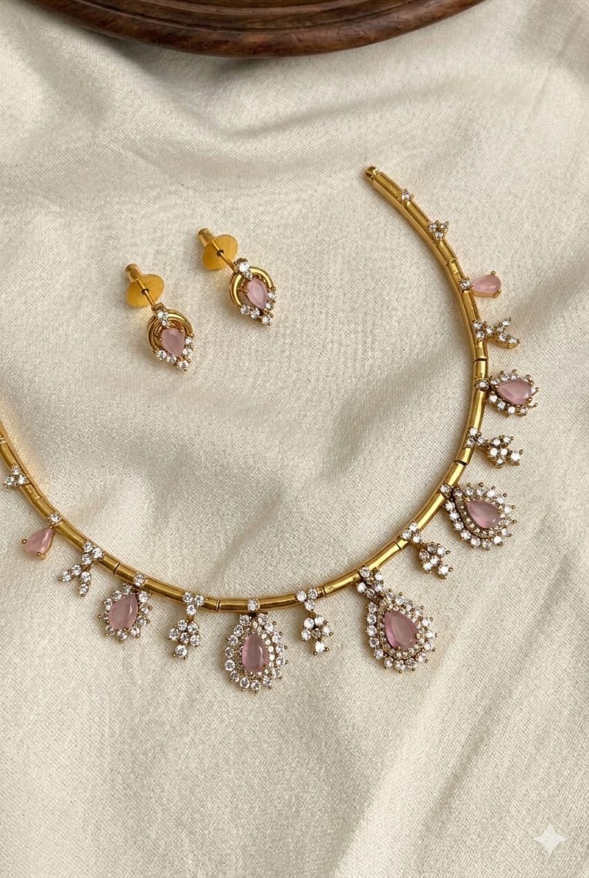 1005206107.jpg Premium & Designer Wear Neck Piece with Earring Set - Image 1
