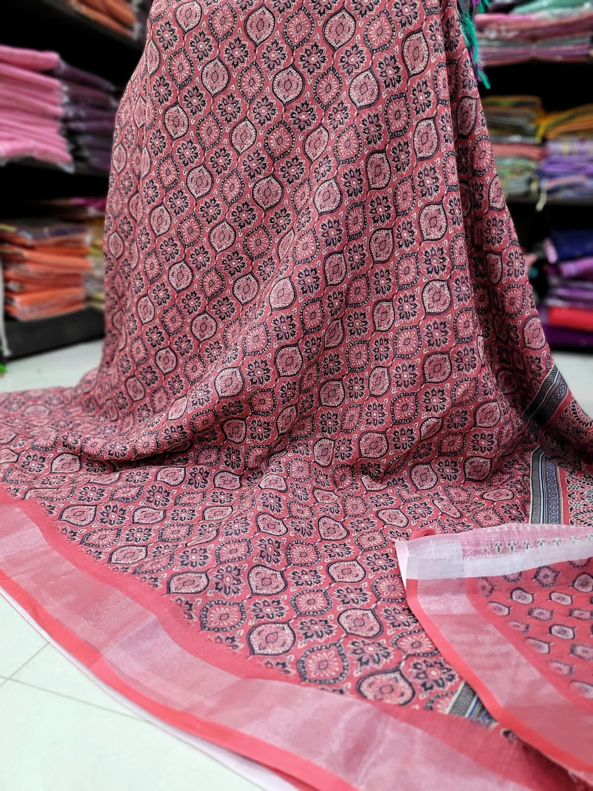 1005207056.jpg Linen Jute cotton sarees - Image 1
