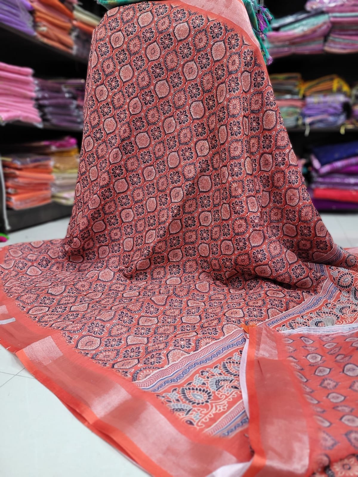 1005207065.jpg Linen Jute cotton sarees - Image 1