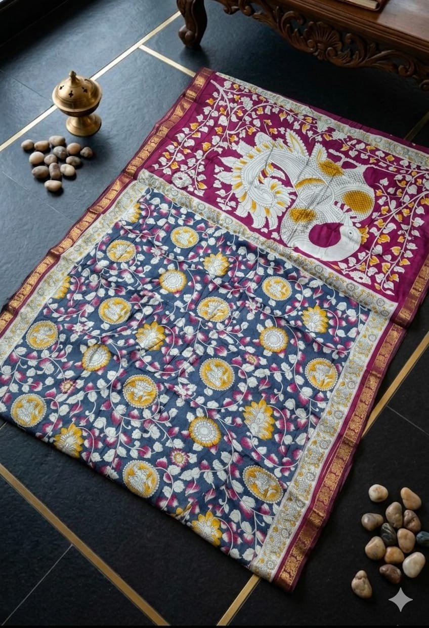 1005207698.jpg Elite pen kalamkari cotton Weaves - Image 1