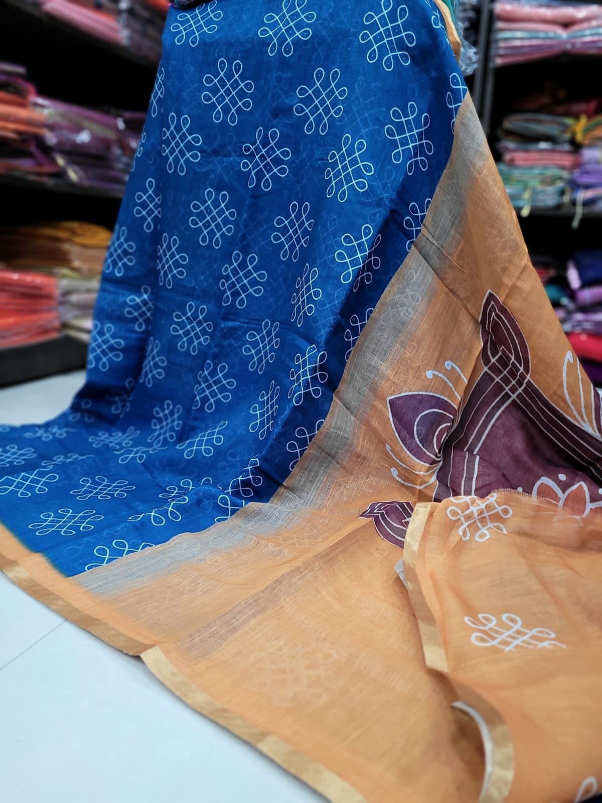 1005209265.jpg Linen Jute cotton sarees - Image 1