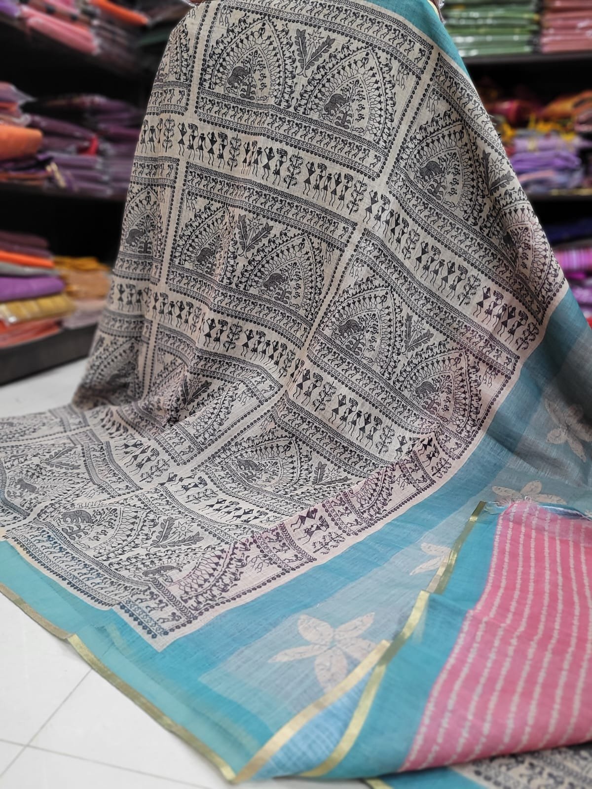 1005212204.jpg Linen Jute cotton sarees - Image 1