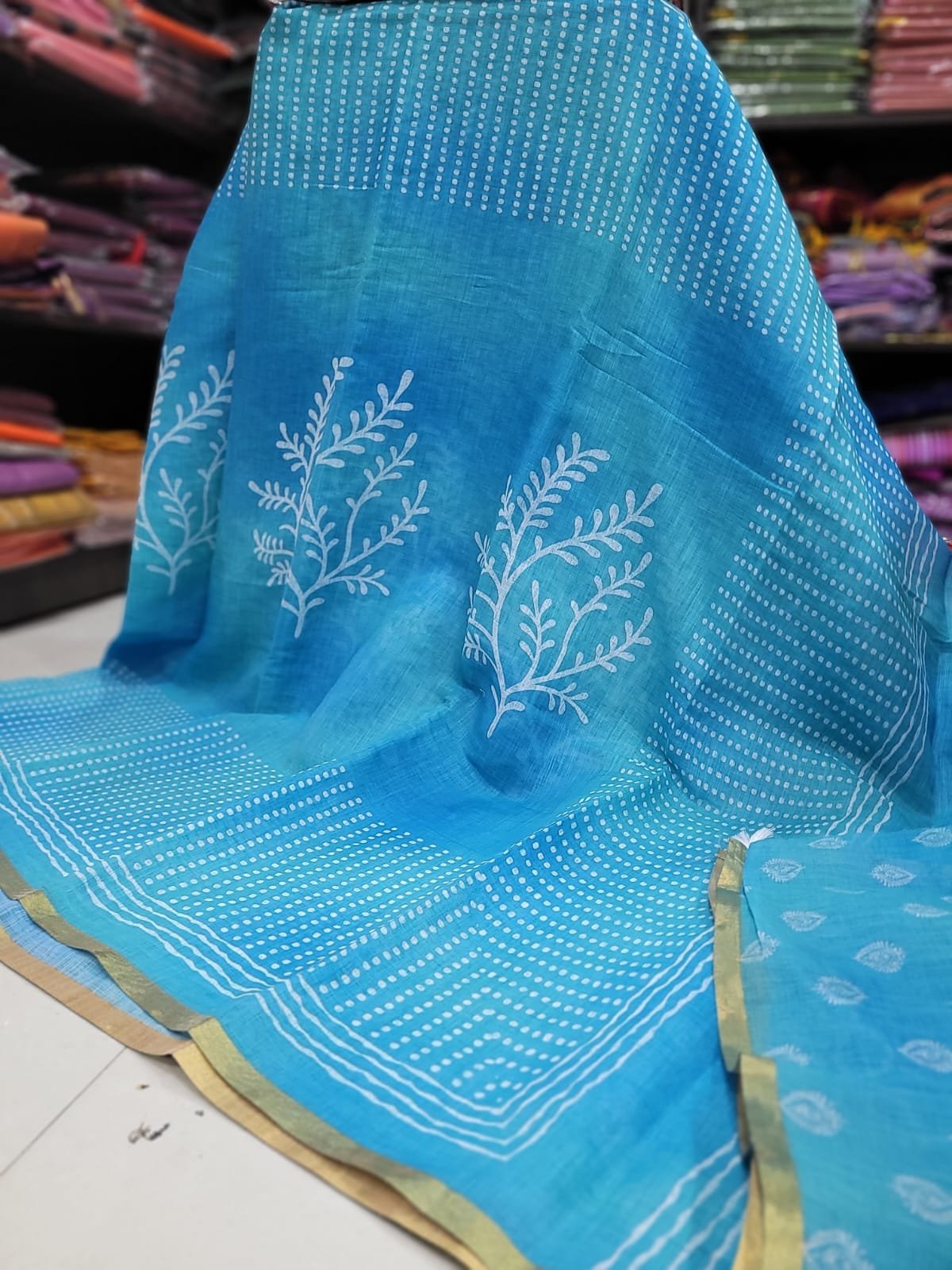 1005212213.jpg Linen Jute cotton sarees - Image 1