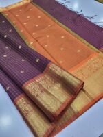 Banarasi Checked  Soft Katan silk Saree - Image 2