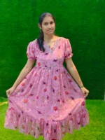 Floral Georgette Anarkali Kurtis - Image 3