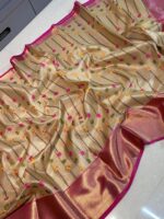 Floral Tissue Embroidery silk Sarees - Image 2