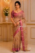 Floral Tissue Embroidery silk Sarees