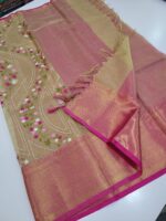 Floral Tissue Embroidery silk Sarees - Image 4