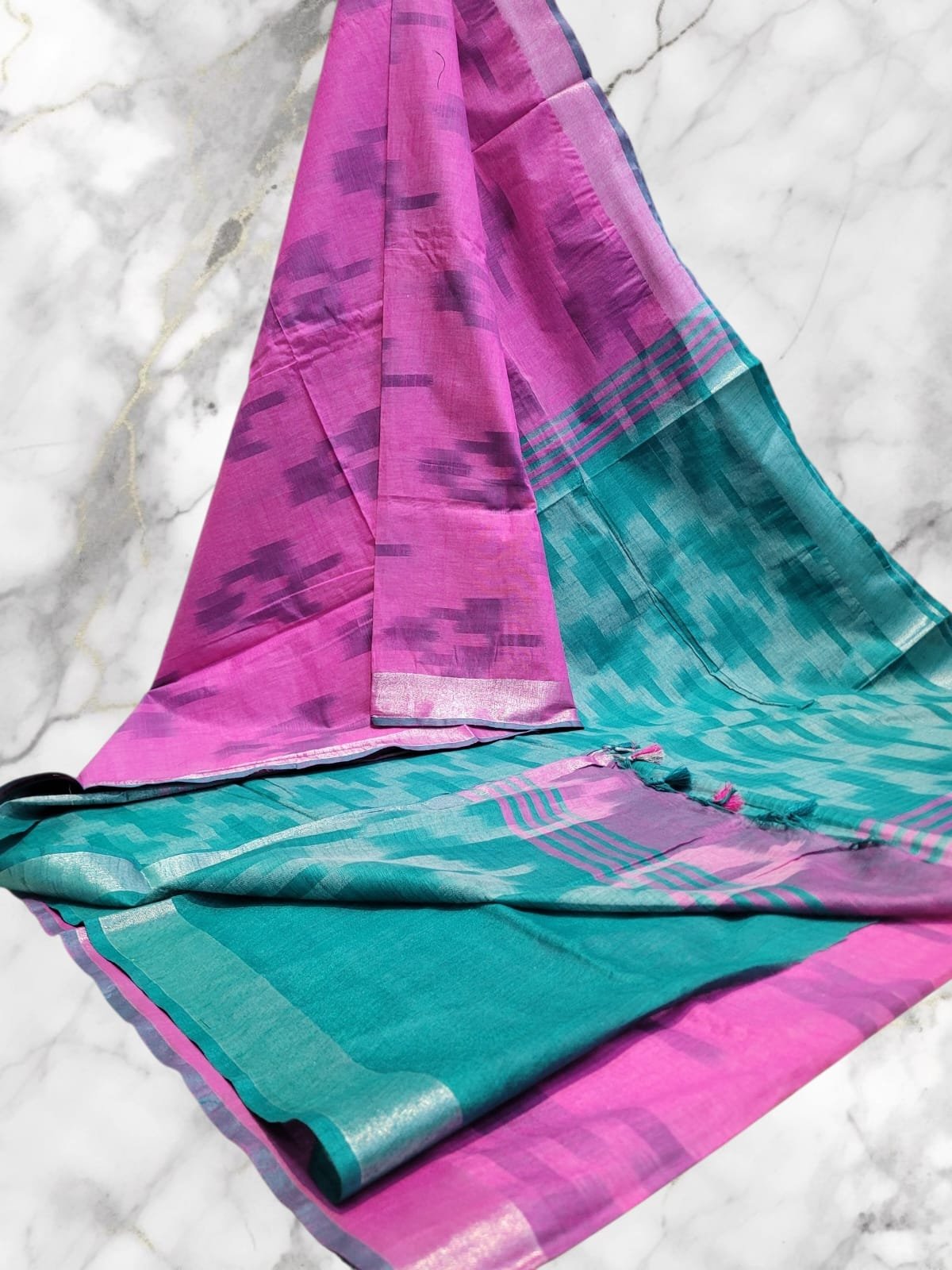 WhatsApp-Image-2026-07-17-at-5.57.36-PM.jpeg IKKAT LINEN COTTON SAREES - Image 1